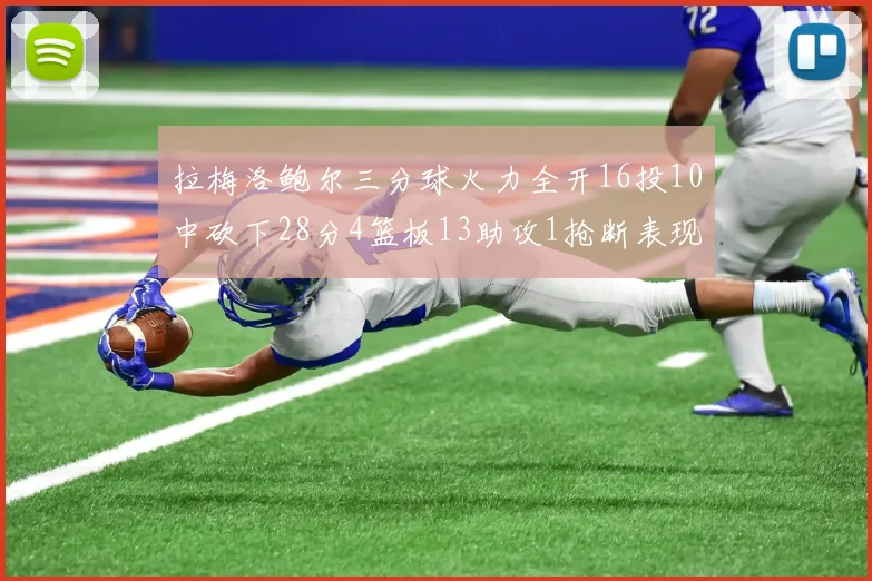 拉梅洛鲍尔三分球火力全开16投10中砍下28分4篮板13助攻1抢断表现惊艳